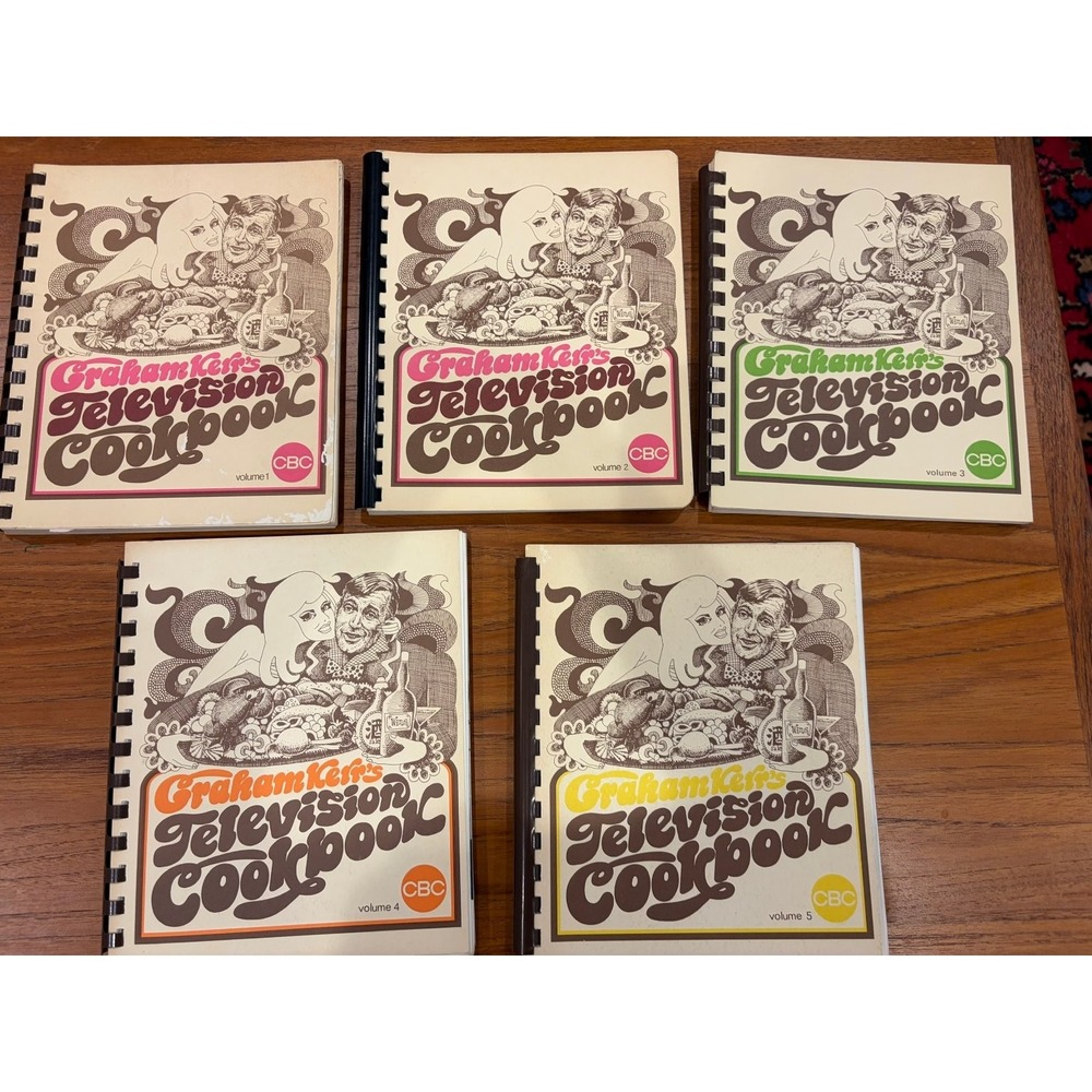 Graham Kerr's Television Cookbook Complete 5 Volume Set 1970 CBC Vintage Recipes
